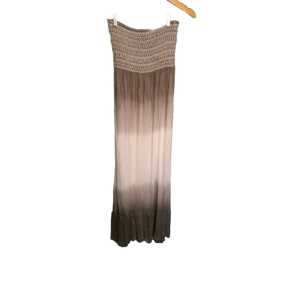 Kiwi & Punch Womens Strapless Smocked Top Ombre Maxi Dress Boho Coastal Cowgirl